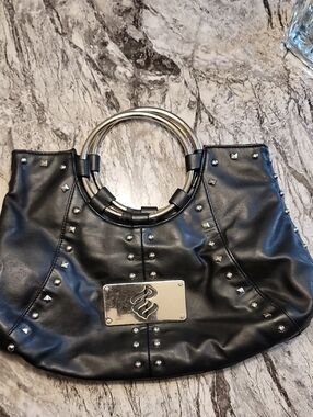 Rocawear Black Studded Ring-Handle Women's Tote